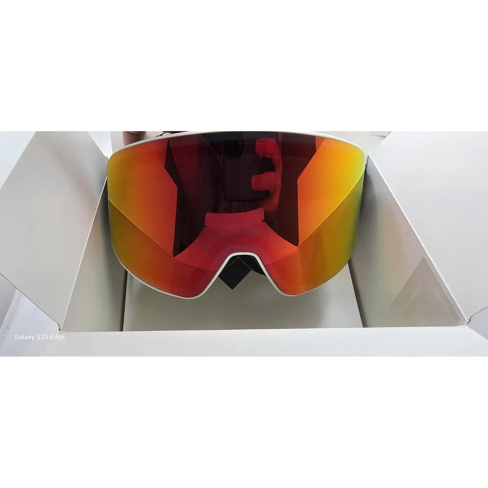 SNOWER Ski Goggles Shield Red Lens Black Frame Skiing Snowboarding Unisex New